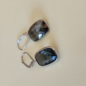 Swarovski Silver and Black Earrings